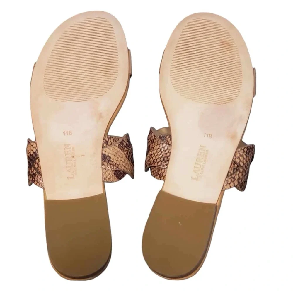 Ralph Lauren Tan and Snake Pattern Sandals - Picture 6 of 7